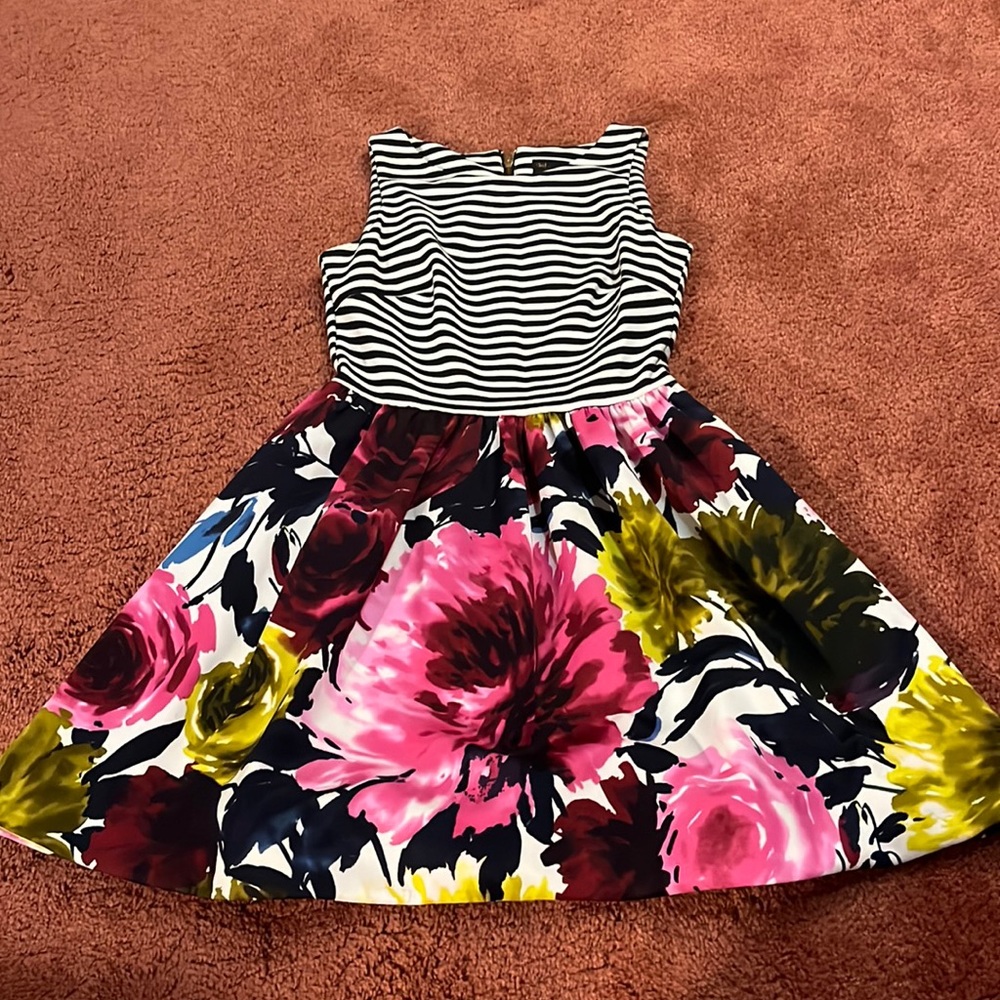 Just Taylor navy stripe & floral dress